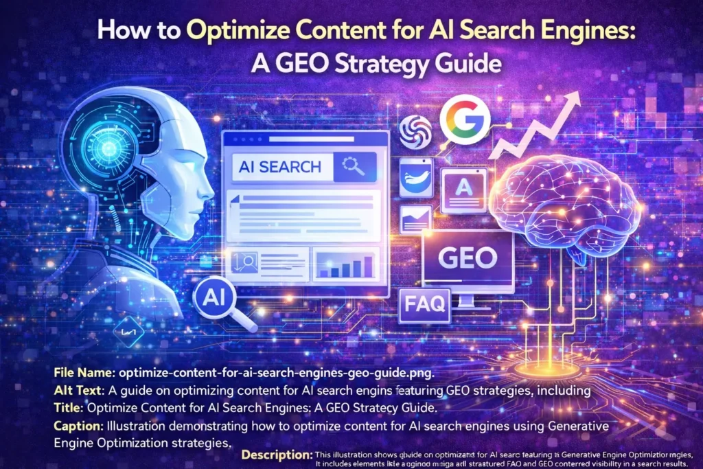 Optimize content for AI search engines using Generative Engine Optimization (GEO) strategies and AI-powered SEO tools